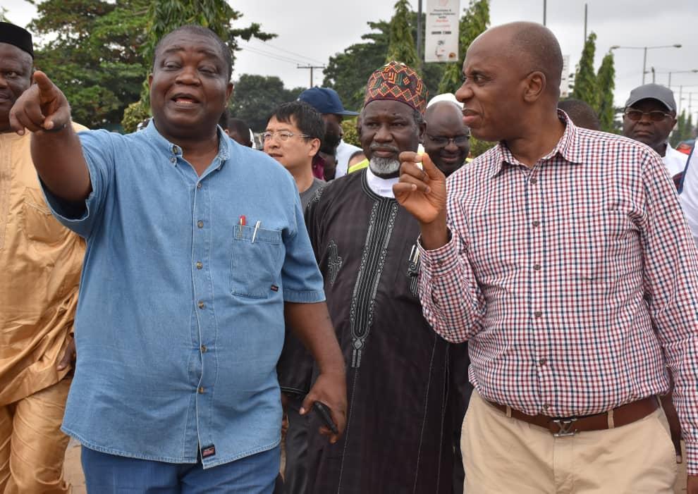 From Left, Managing Director, Nigerian Railway Corporation,Mr Fidet Okhiria, Chairman Board Of Directors Nigerian Railway Corporation,Malam Ibrahim Al-Hassan Musa And Minister Of Transportation, Rotimi Amaechi During The Inspection Of Lagos-Ibadan Stan...