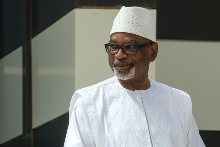Hospitalised: Former president Ibrahim Boubacar Keita, pictured here at a summit in Mauritania in June