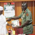 The Chief of Army Staff, Lt.-Gen. Tukur Buratai and Sen. Ali Ndume, Chairman, Senate Committee on Army during an oversight visit to Army Headquarters in Abuja on 22/20/2019. (NAN)