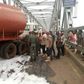 The tanker which crashed on Niger Bridge on Wednesday. [NAN]