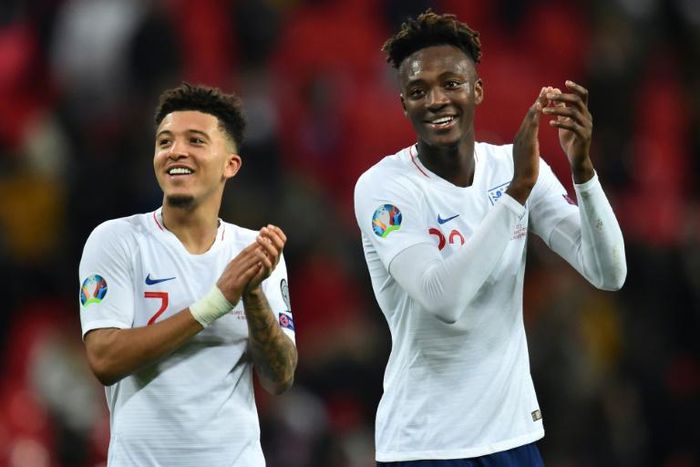 England's Jadon Sancho (left) and Tammy Abraham
