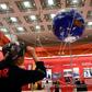 A boy looks at a model of the BeiDou Navigation Satellite System at the National Museum of China in Beijing