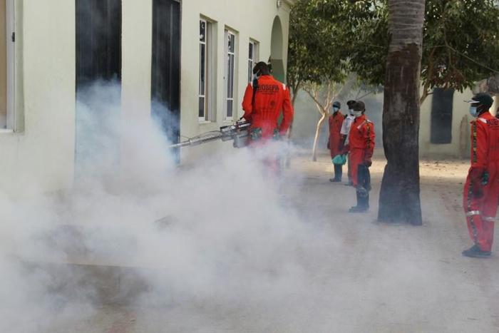 A mosque being fumigated in the northern city of Maiduguri