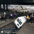 Bus crashes into train in Lagos on Monday, September 14, 2020 (LASEMA)
