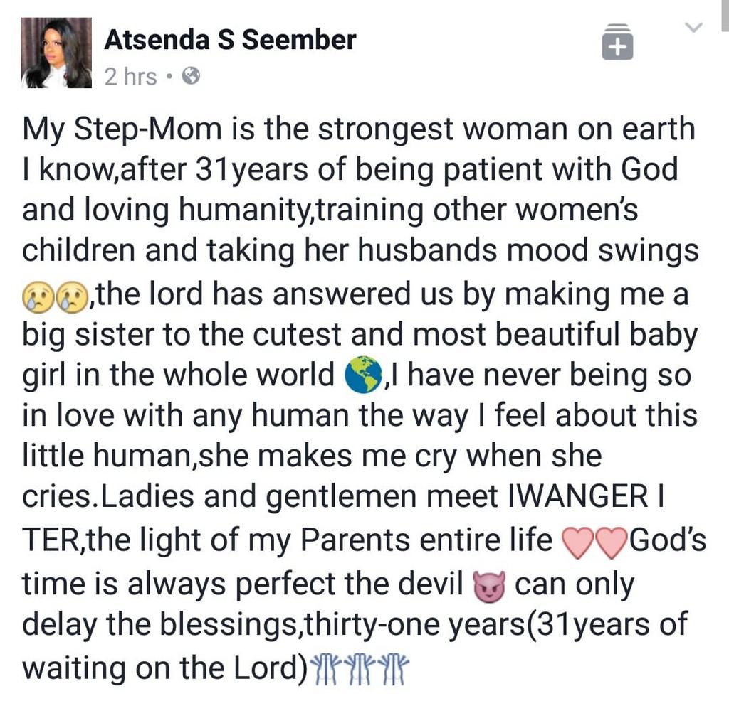 Woman gives birth after 31 years of waiting