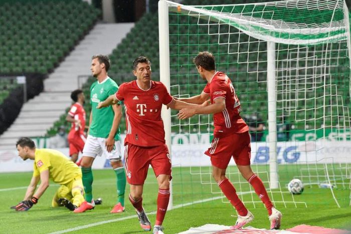 Lewandowski scored the winner with a 43rd-minute volley