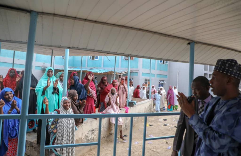 Boko Haram attack: Governor Zulum meets families of fallen policemen. [Twitter/@ProfZulum]
