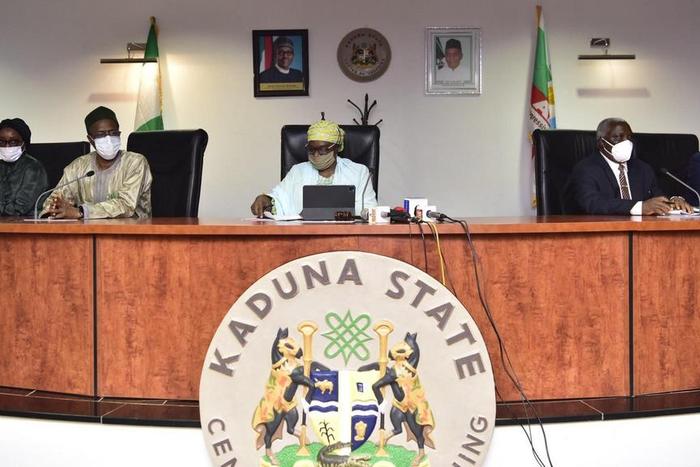 Acting Governor of Kaduna State, Dr Hadiza Balarabe chairs the inauguration of the Judicial Commission of Inquiry into acts of police brutality in the state. [Twitter/@GovKaduna]