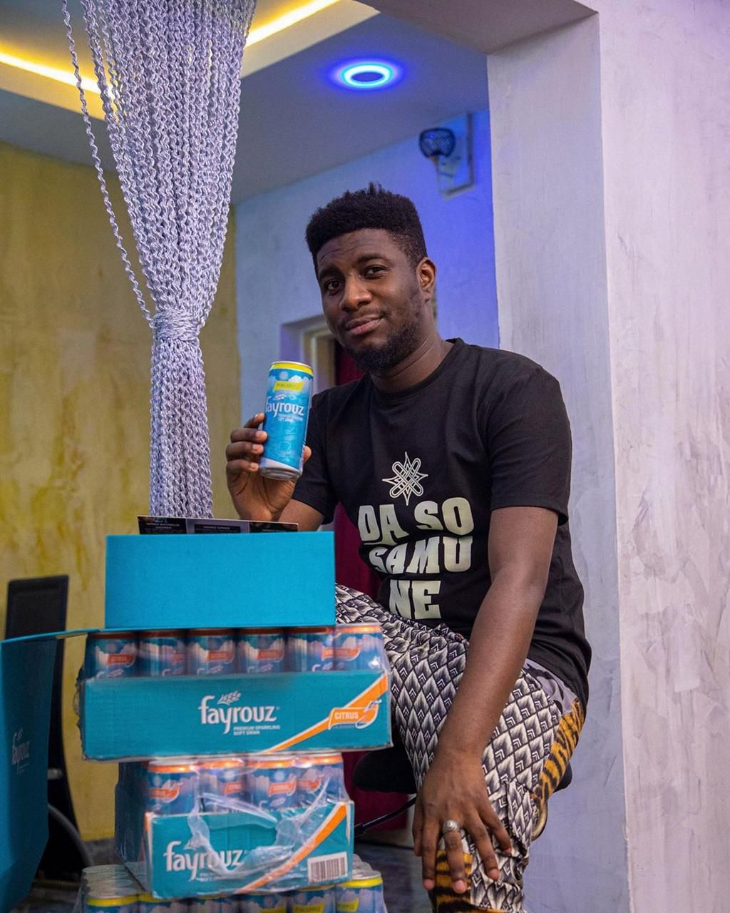 DJ Abba with his Fayrouz Giftbox this Ramadan