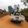 UN soldiers patrol in the violence-torn Djugu territory of Ituri province in eastern DR Congo in March 2020