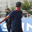 Neymar and the Paris Sain-Germain squad were greeted by club officials and family but no fans as they arrived at the Parc des Princes after returning from Lisbon