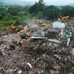 The wreckage of the collapsed building in Mahad, about 120 kilometres (75 miles) south of Mumbai