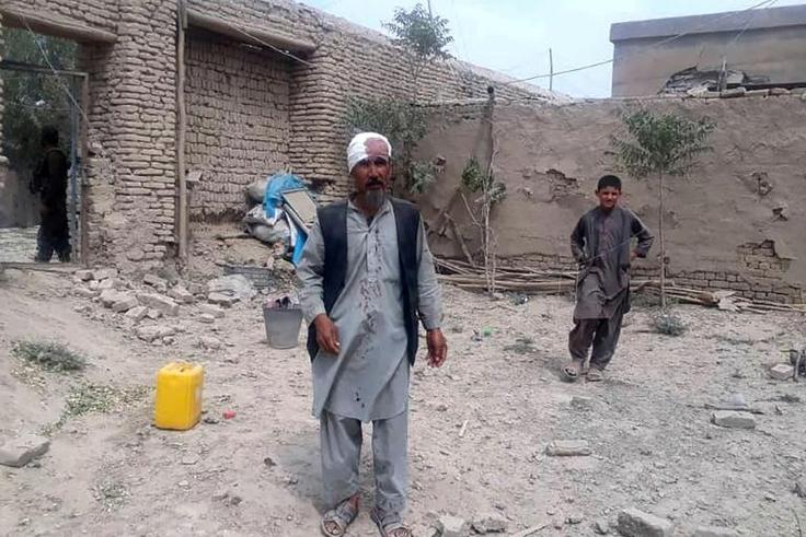 An injured man near the site of the bombing