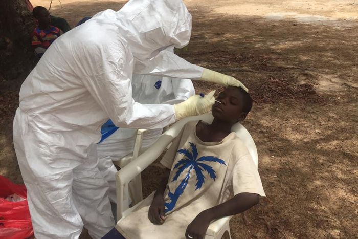 A sample being taken from an almajiri in Jigawa State [Facebook/Jigawa State New Media Office]