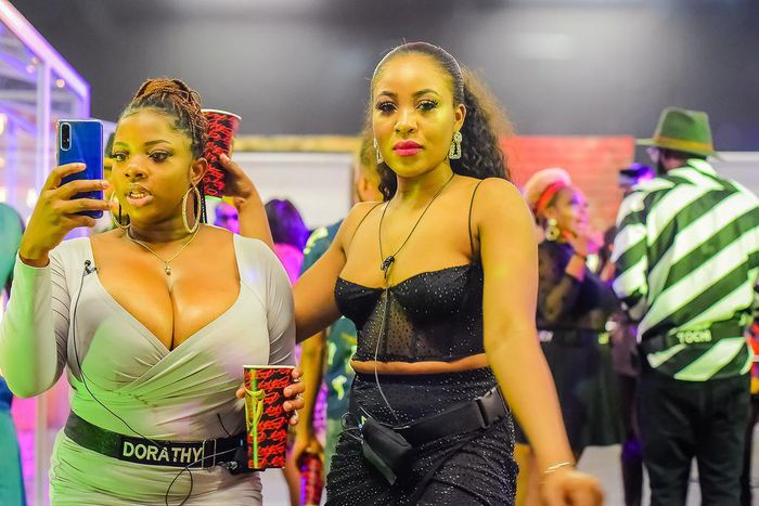 Housemates, Dorathy and Erica at the Saturday night party [BHM]