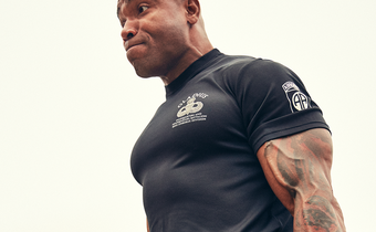 Major Carpaccio Owens doing a deadlift with the hex bar, part of the Army