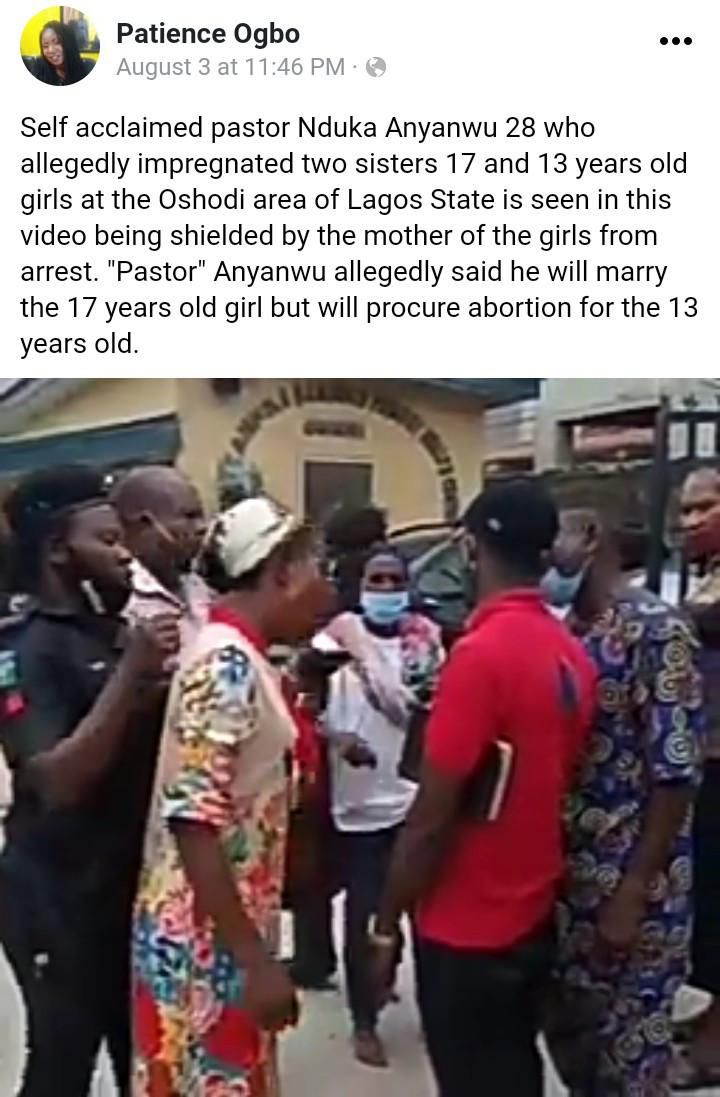 “I said he's not going” - Mother prevents police from arresting pastor who raped and impregnated her 2 daughters