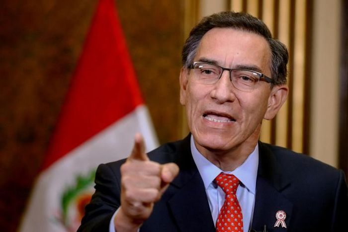 Peru's President Martin Vizcarra, who faces an attempt by opponents in Congress to remove him from office