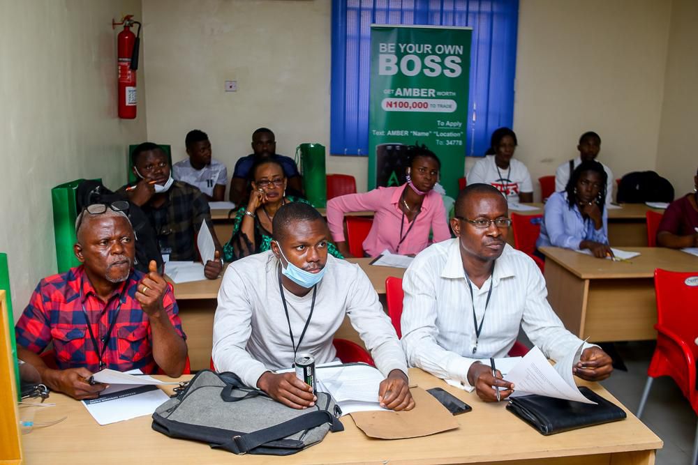 Shortlisted beneficiaries of Amber Drinks Empowerment Program at the training