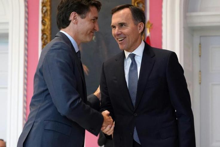 Candian Prime Minister Justin Trudeau and and Finance Minister Bill Morneau are seen in Ottawa in 2019
