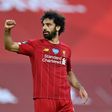 Liverpool forward Mohamed Salah celebrates scoring against Crystal Palace