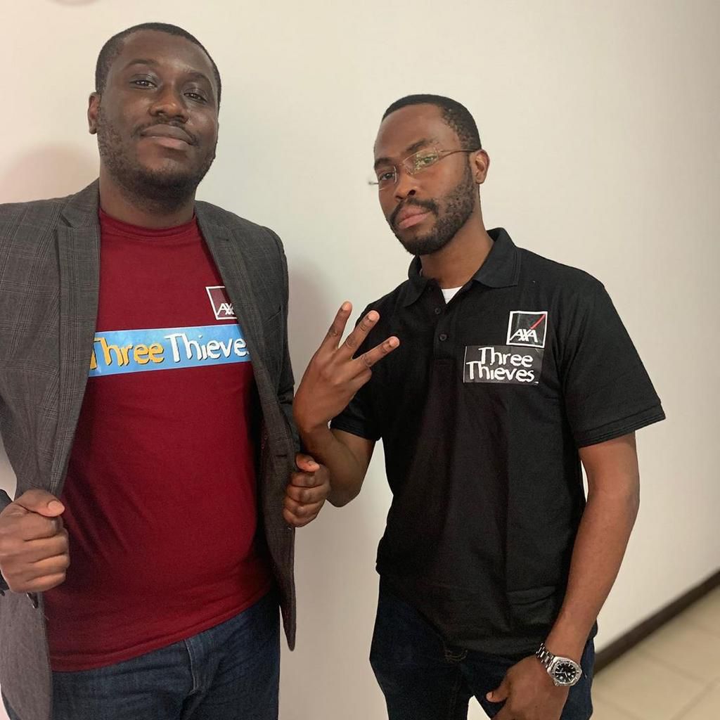 Uche Okocha and Babatunwa Aderinokun [Instagram/Trion Motion Pictures]