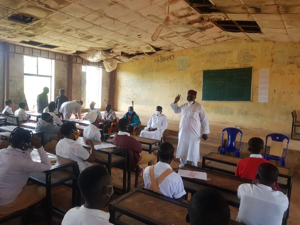 The Principal, Government Technical College Kajuru, Kaduna State, Mr Francis Maji during the award presentation.