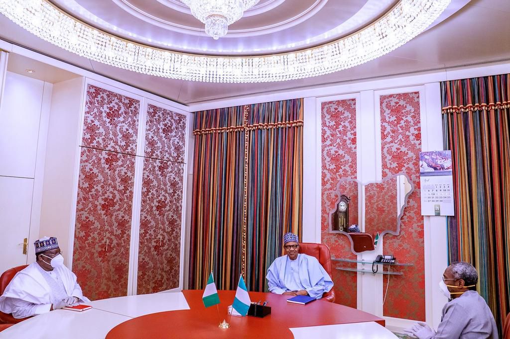 President Muhammadu Buhari meets Leaders of the National Assembly.