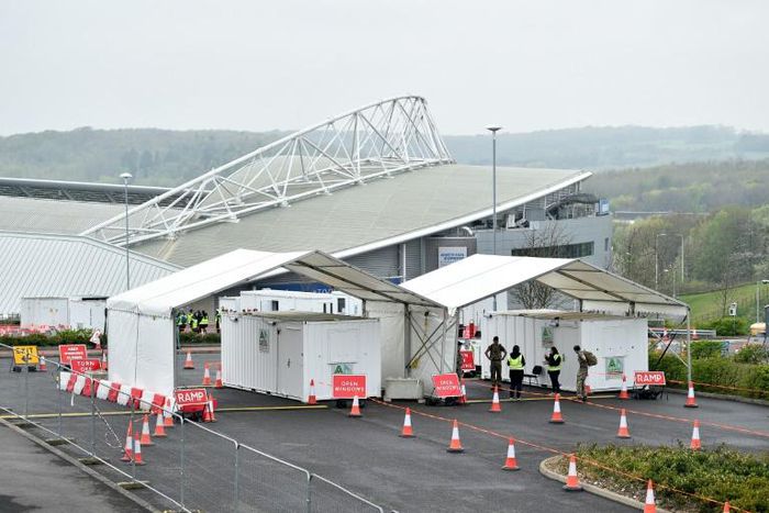 Brighton's Amex stadium is being used as a drive-through coronavirus testing centre