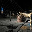 Foul play: The statue of Ibrahimovic pictured after it was destroyed in January