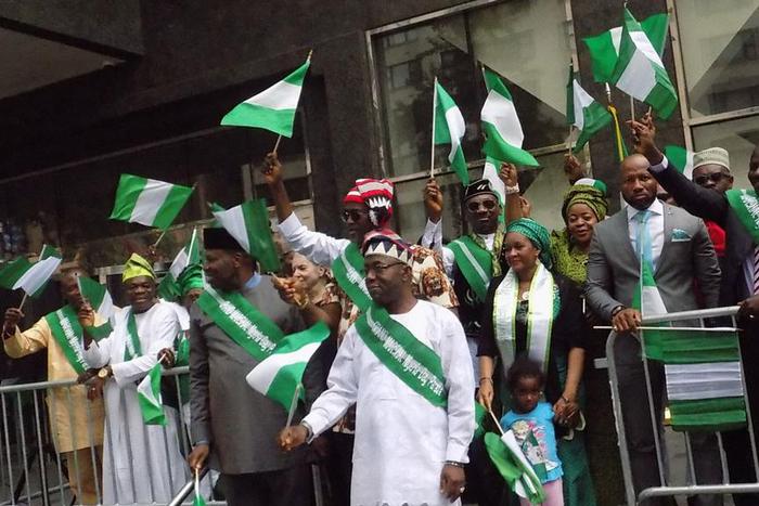 Gov. Okezie Ikpeazu of Abia and Mayor Bill de Blasio of New York, among others, joined the revelers at the Independence Day Parade in New York. (Photo used for the purpose of illustration) PHOTO: NAN