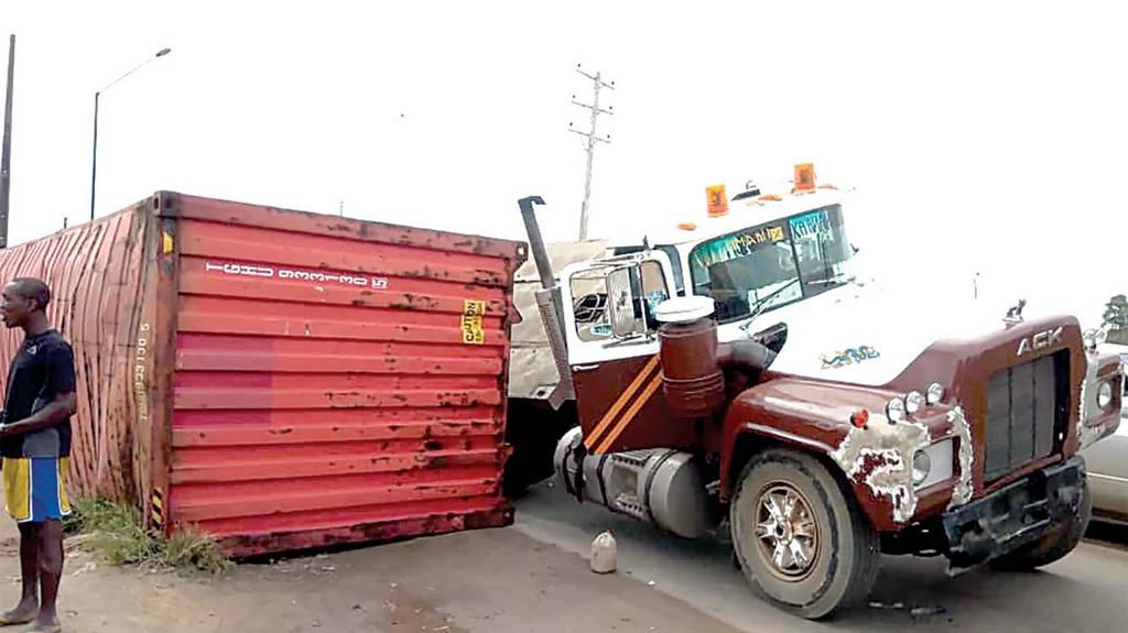 For Illustration: Another fallen container kills two women in Lagos. (Guardian)