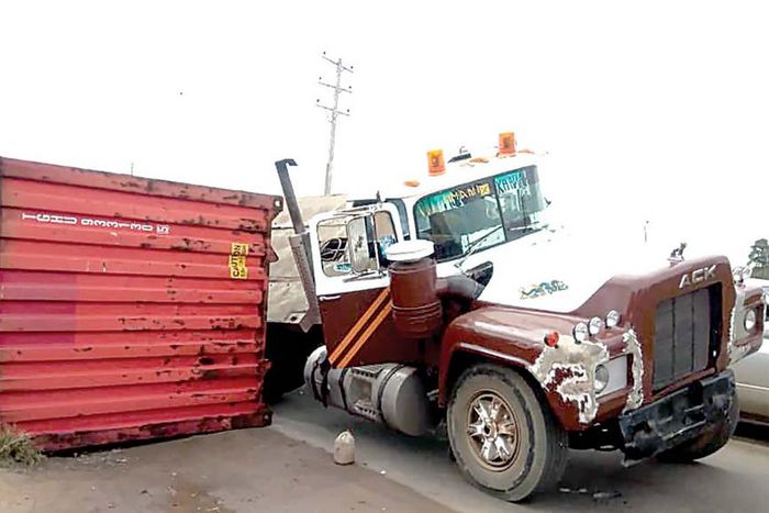 For Illustration: Another fallen container kills two women in Lagos. (Guardian)