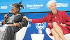 Former Nigerian Finance Minister Ngozi Okonjo-Iweala, left, said to have been one potential US nominee for World Bank president, seen here with IMF chief Christine Lagarde
