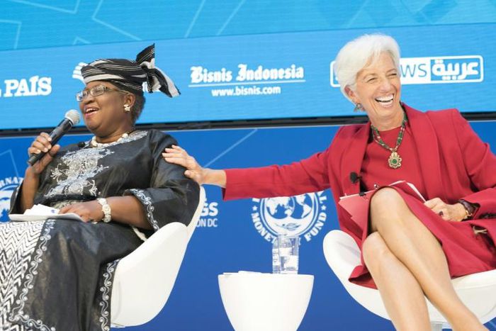 Former Nigerian Finance Minister Ngozi Okonjo-Iweala, left, said to have been one potential US nominee for World Bank president, seen here with IMF chief Christine Lagarde