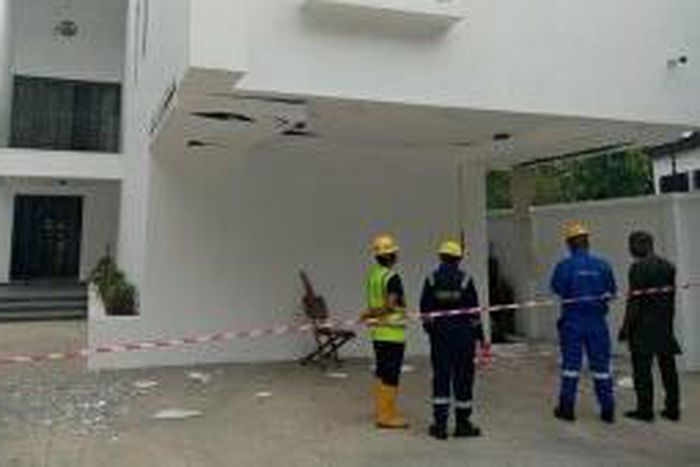 A picture of a Gas explosion at 13C Palmgrove Estate, Cappa Avenue in Lagos.  [NAN]