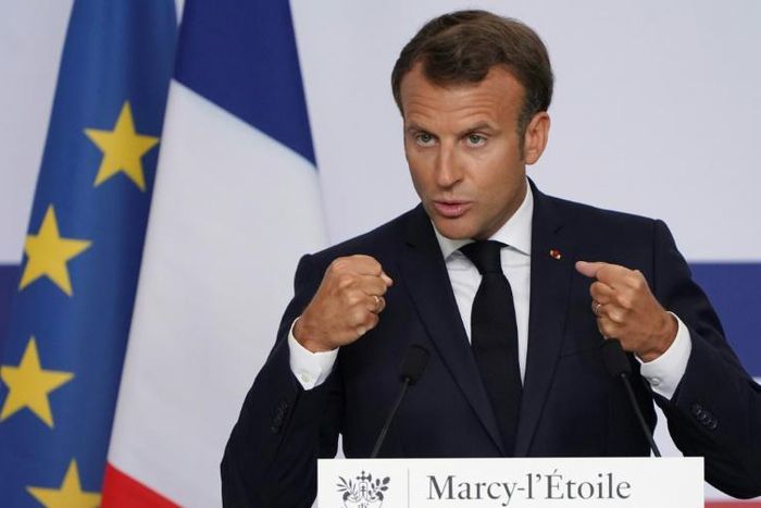 French President Emmanuel Macron said the coronavirus outbreak underscored the importance of national industrial self-sufficiency