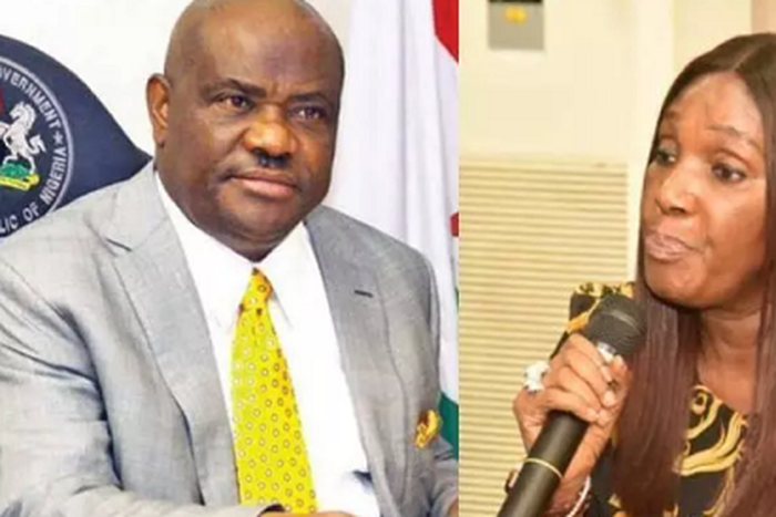 Governor Nyesom Wike stopped police operatives from arresting Joy Nunieh on Thirsday, July 17, 2020. (FamousPeopleMagazine)
