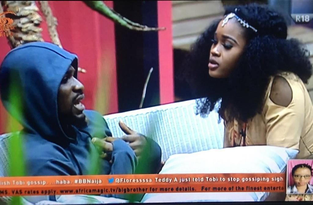 Cee-C and Tobi having one of their fights