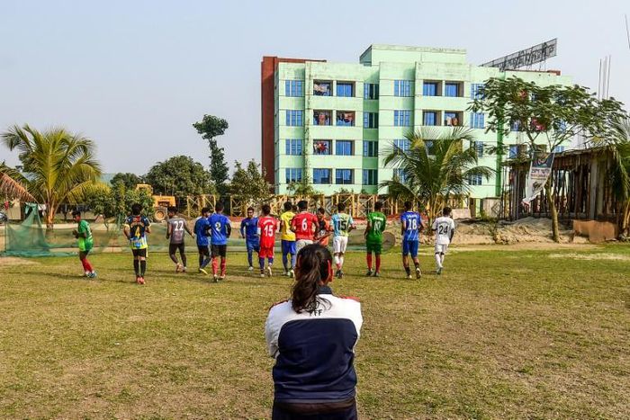 Mirona, of Dhaka City FC, is the first woman to coach a Bangladeshi football club