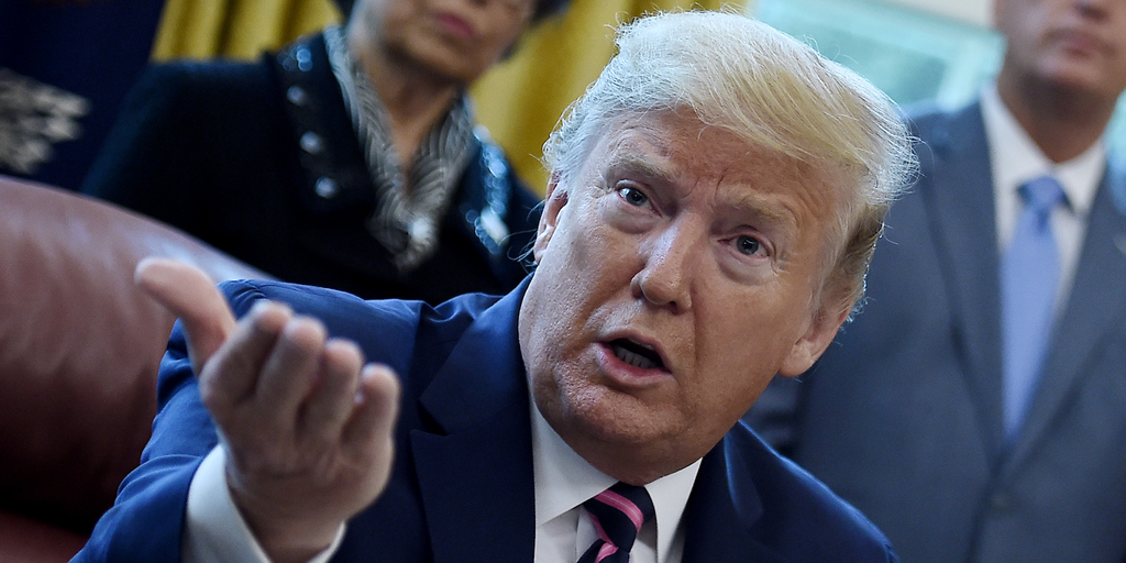 President Donald Trump in the White House on April 24.