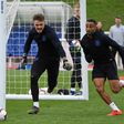 England goalkeeper Jack Butland (L) has joined Crystal Palace