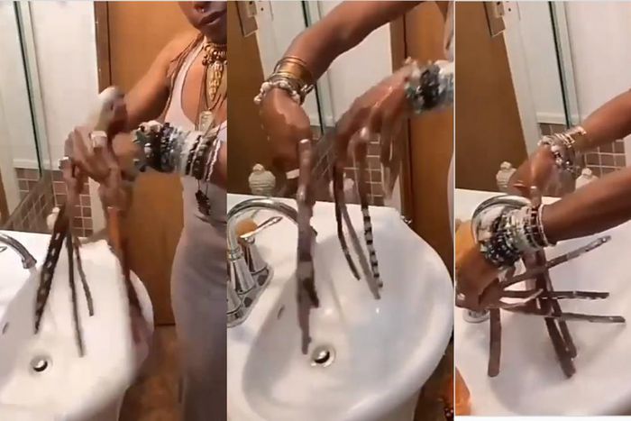 Woman with 16 inches long fingernails demonstrates how she manages to wash her hands (video)