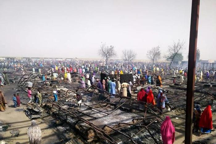 Fire razes 700 shelters in Borno IDPs camp. [channelstv]