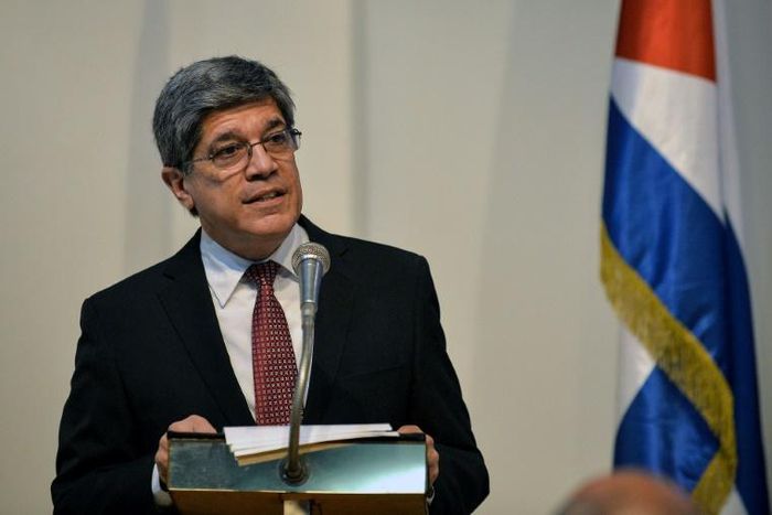 Cuba's top diplomat to Washington, Carlos Fernandez de Cossio, pictured in 2019, says US 'aggression' against the island nation would continue if Trump is re-elected