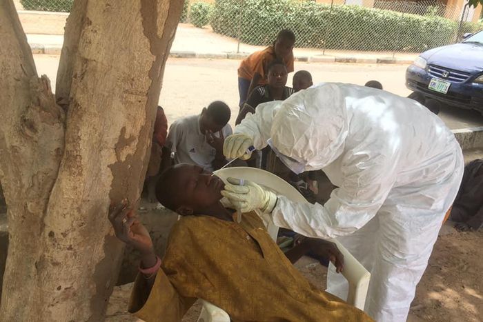 A sample being taken from an almajiri in Jigawa State [Facebook/Jigawa State New Media Office]