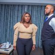 Uche Jombo and Kalu Ikeagwu on the set of 'Dr Love' [Instagram/@drloveseries]