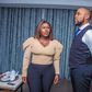 Uche Jombo and Kalu Ikeagwu on the set of 'Dr Love' [Instagram/@drloveseries]
