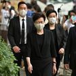 Hong Kong Chief Executive Carrie Lam arrives at the funeral of late Macau tycoon Stanley Ho