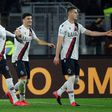 Attacker Riccardo Orsolini (2-R) is Bologna's top goal scorer this season